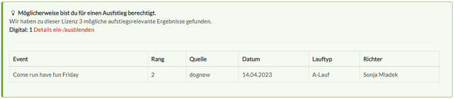 1. Aufstiegsnuller in LK-2
