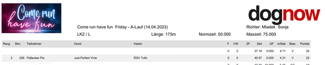 fehlerfreier Lauf