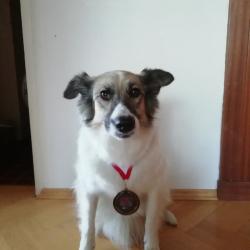 Mara mit ihrer Medaille für den 3. Platz